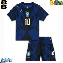 Brasil Vinicius Junior #10 Bortedraktsett Barn EM 2024 Kortermet (+ Korte bukser)